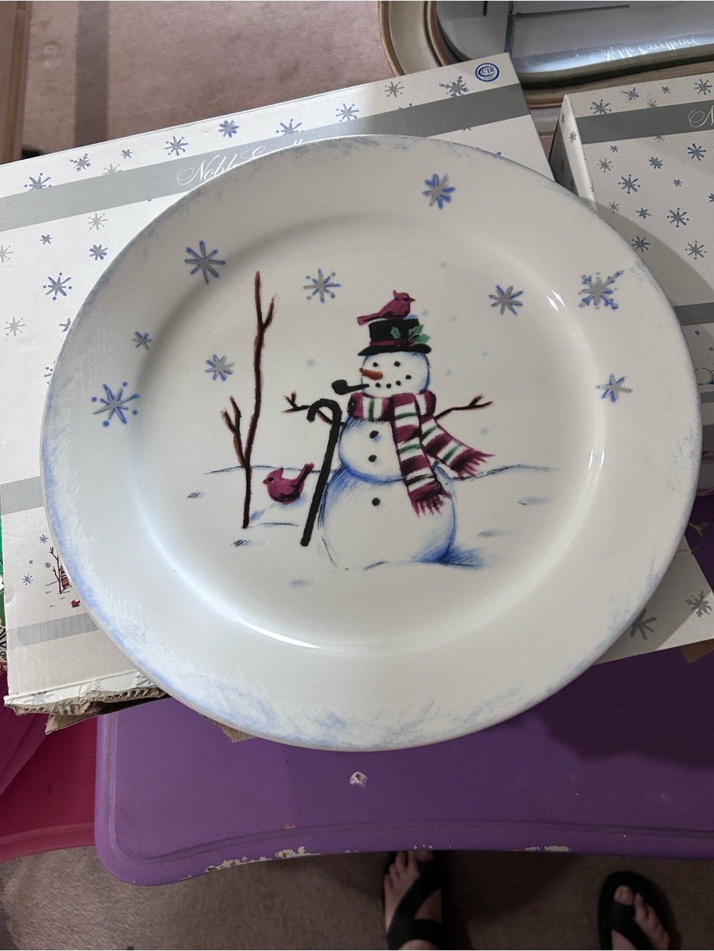 Noble Excellence “Building A Snowman” salad plate.